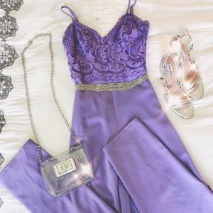 Spring Lavender Lace Jumpsuit